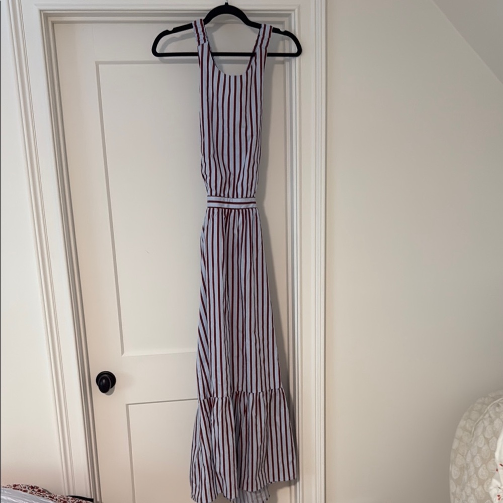 NWT English Factory Blue and Red Striped Maxi